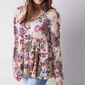 Patrons Of Peace Floral Print Cream Top